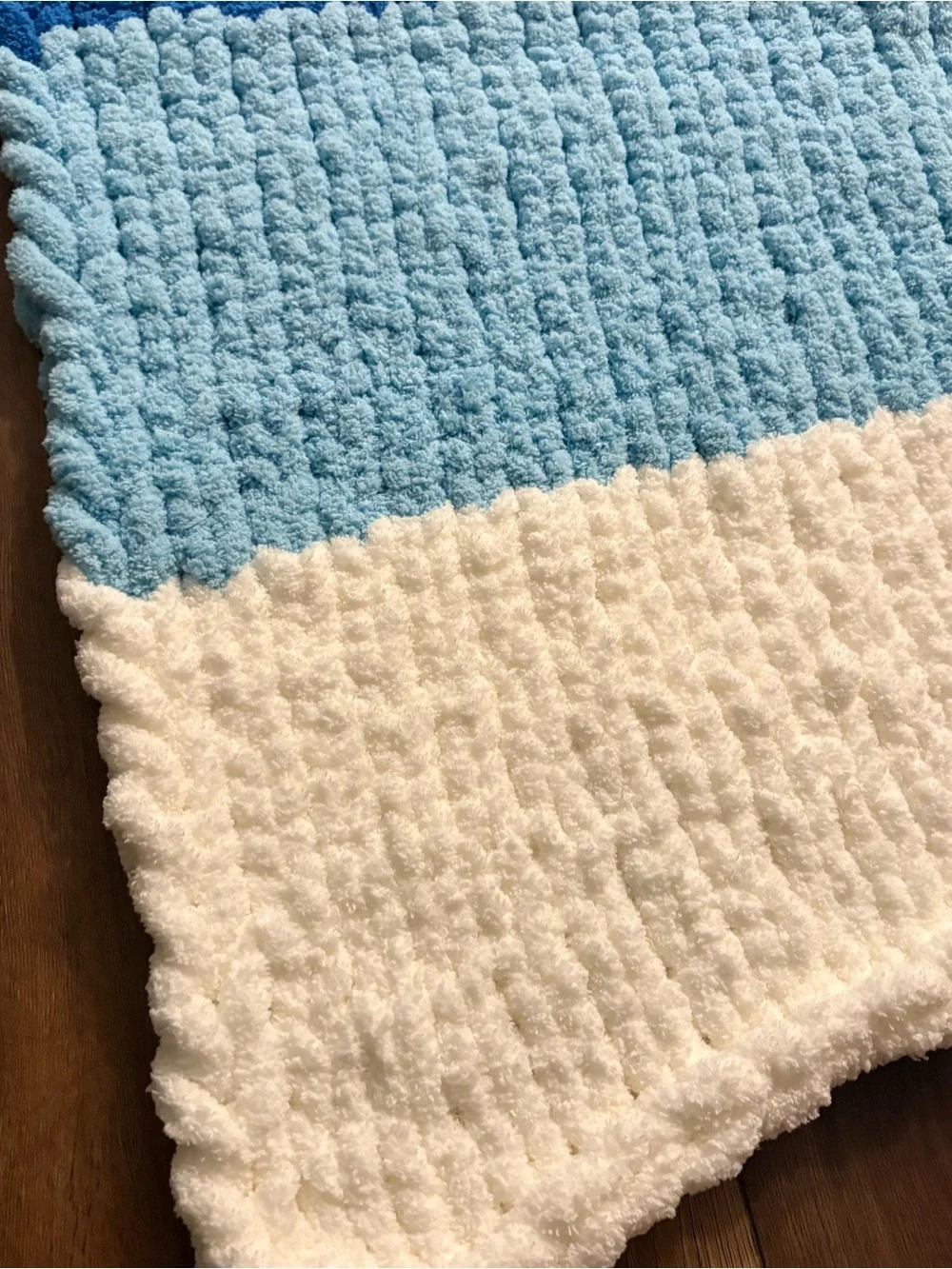 Handmade Throw Blanket Blue Striped Coastal Heavy Anxiety Thick Boys